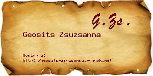 Geosits Zsuzsanna névjegykártya